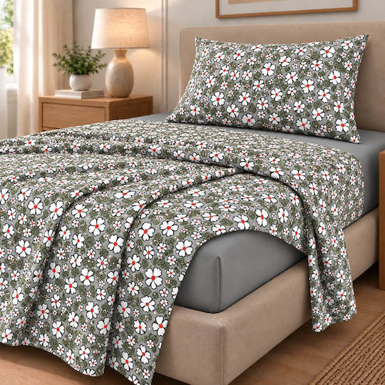 Astron Italy Elisa Single Bed Sheet Set 175x260cm Dusty Pink (3pcs)