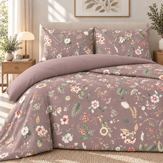 Astron Italy Ortensia Single Bed Sheet Set 175x260cm Dusty Rose (3pcs)