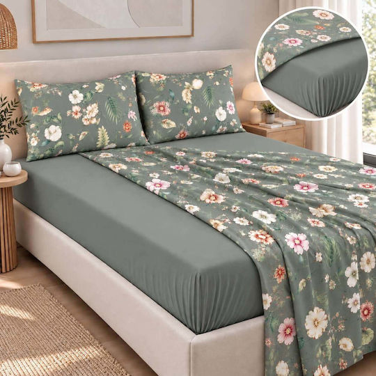 Astron Italy Ortensia Single Bed Sheet Set 175x260cm Dusty Rose (3pcs)