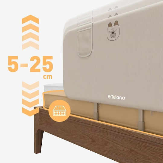 Tulano Foldable Metal Bed Rail Guard in Beige 150 cm