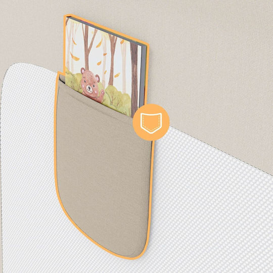 Tulano Foldable Metal Bed Rail Guard in Beige 180 cm