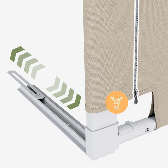 Tulano Foldable Metal Bed Rail Guard in Beige 180 cm