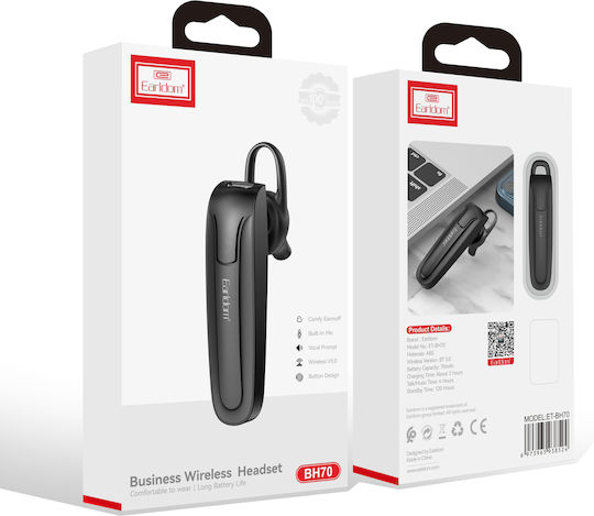 ET-BH70 Earbud Bluetooth Handsfree Ακουστικό Μαύρο