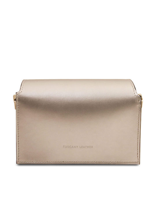 Leather Women's Flap Bag Platinum