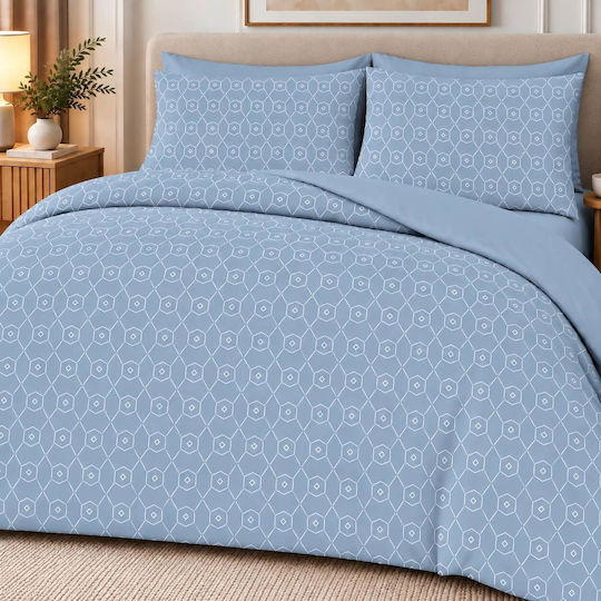 Astron Italy Giulia Super-Double Bed Sheet Set 245x260cm Blue (4pcs)