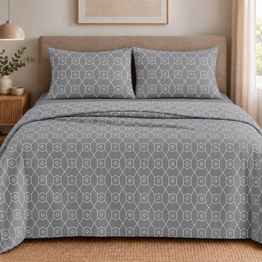 Astron Italy Giulia Super-Double Bed Sheet Set 245x260cm Blue (4pcs)