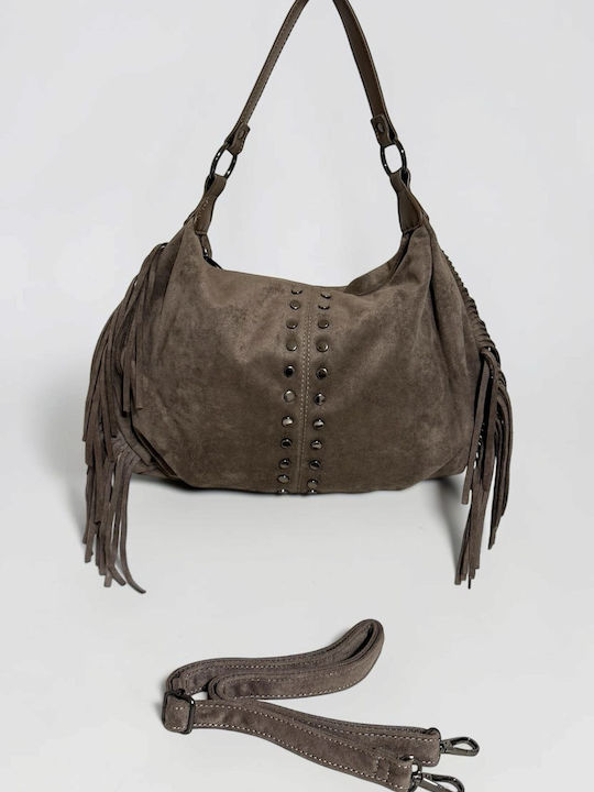 Knitted Women's Hobo Bag Suede Puro