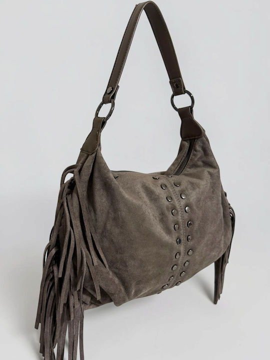 Knitted Women's Hobo Bag Suede Puro