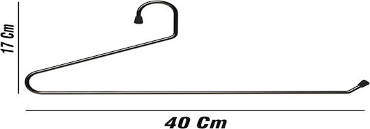 Femmit Set of 5 Metal Trouser Hangers Black 40x17cm Open End Space Saving in the Wardrobe