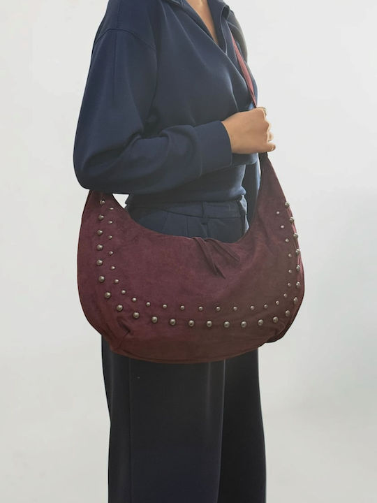Eliza Women's Hobo Bag Suede Burgundy