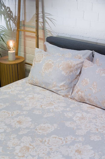 Viokarpet Diamond Super-Double Bed Sheet Set 240x270cm Pearl Sky (4 Pieces)