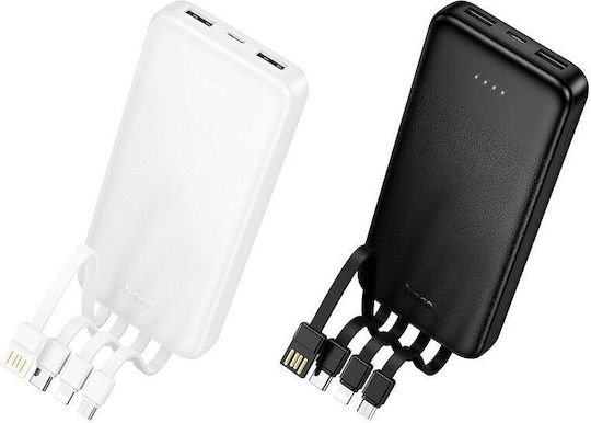 Hoco J163 Външна батерия 10000mAh 10W с 2 USB-A изходни порта Бяла