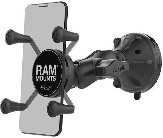 RAM Mount X-Grip Βάση Κινητού Αυτοκινήτου με Ρυθμιζόμενα Άγκιστρα Μαύρη