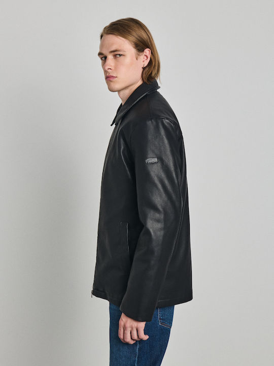 Synthetic Leather Jacket Black