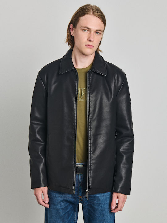 Synthetic Leather Jacket Black