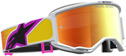 Μάσκα Motocross Alpinestars Vision 5 Drag Org Red Mirror-red