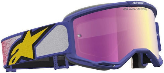Motocross Goggles Alpinestars Vision 5 Drag Red Purple Mirror Pink
