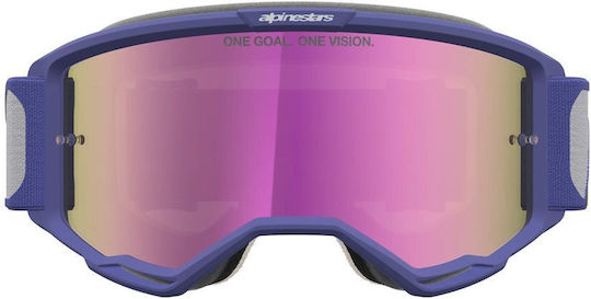 Motocross Goggles Alpinestars Vision 5 Drag Red Purple Mirror Pink