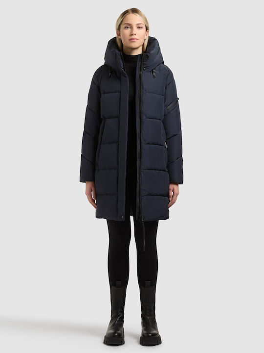 Lange Damenjacke für Frühling/Herbst Dunkelblau