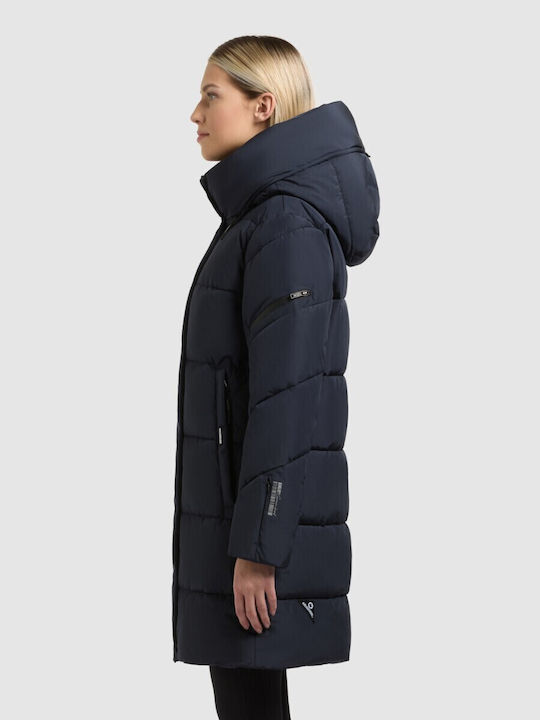 Lange Damenjacke für Frühling/Herbst Dunkelblau
