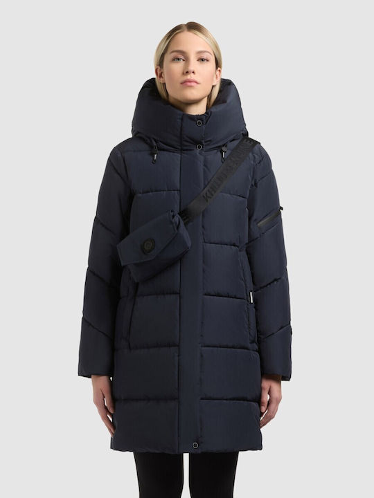 Lange Damenjacke für Frühling/Herbst Dunkelblau
