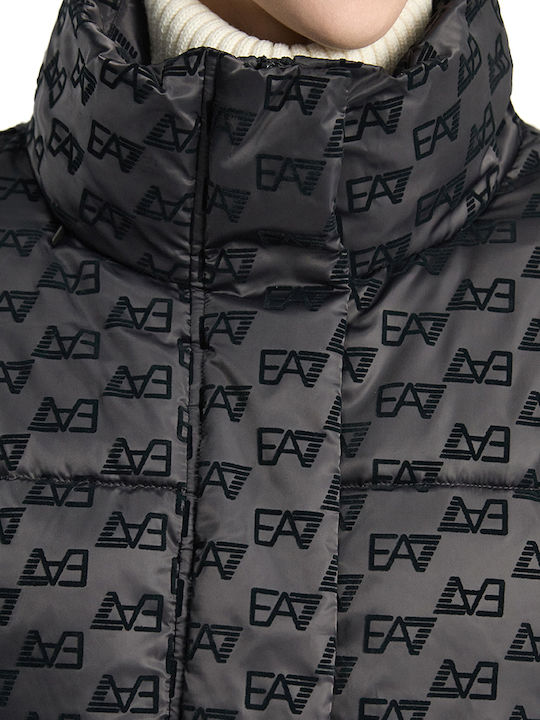 Long Women's Winter Puffer Jacket Charcoal