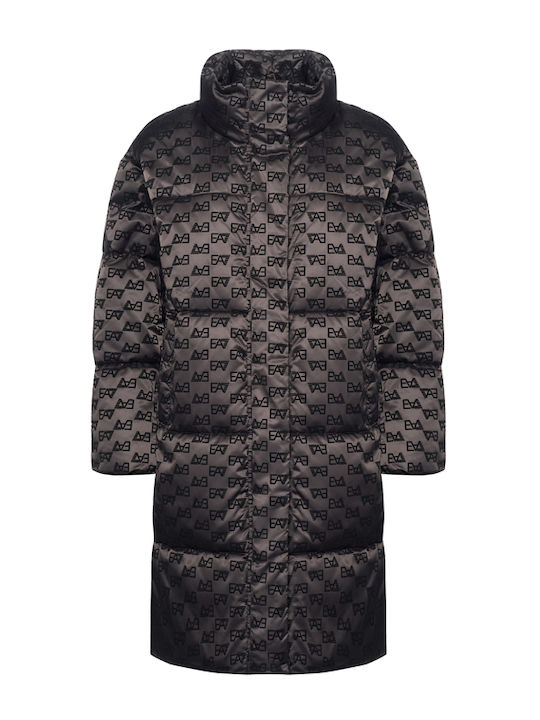 Long Women's Winter Puffer Jacket Charcoal