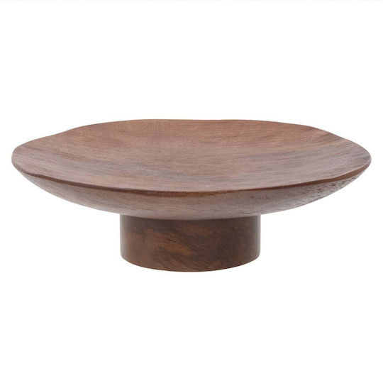 Decorative Wooden Bowl Brown 26x26x7.5cm