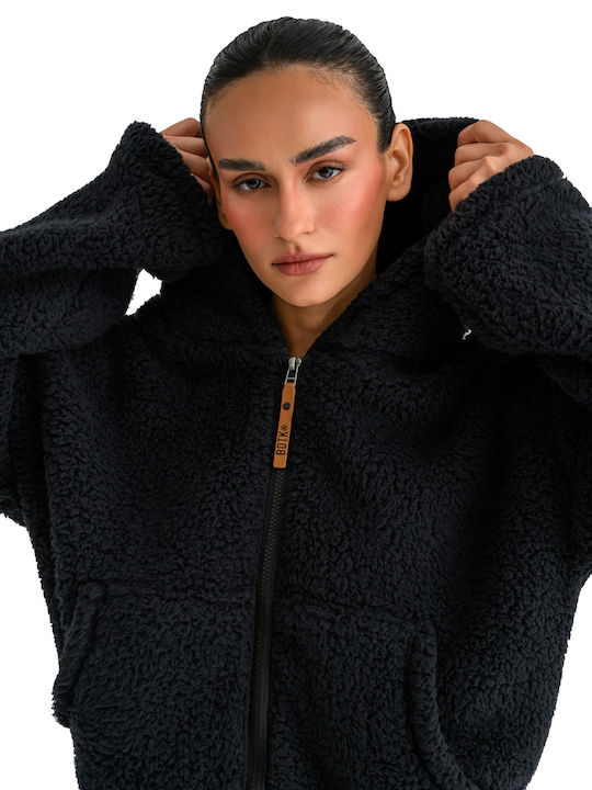 BodyTalk Schwarz Fleecejacke
