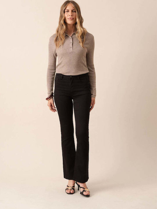 Pantaloni Jeans Evazați pentru Femei Negri