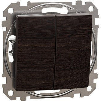Schneider Electric Sedna Recessed Double Wall Switch Without Frame Brown