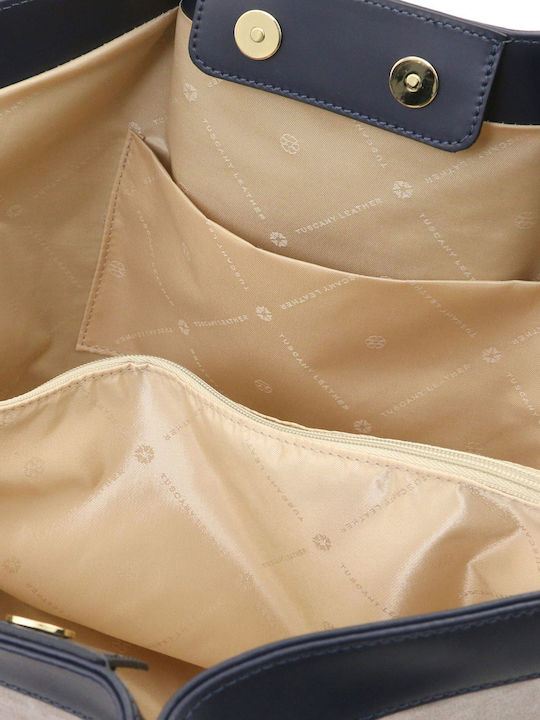 Suede Light Taupe Leather Women's Shopper Bag