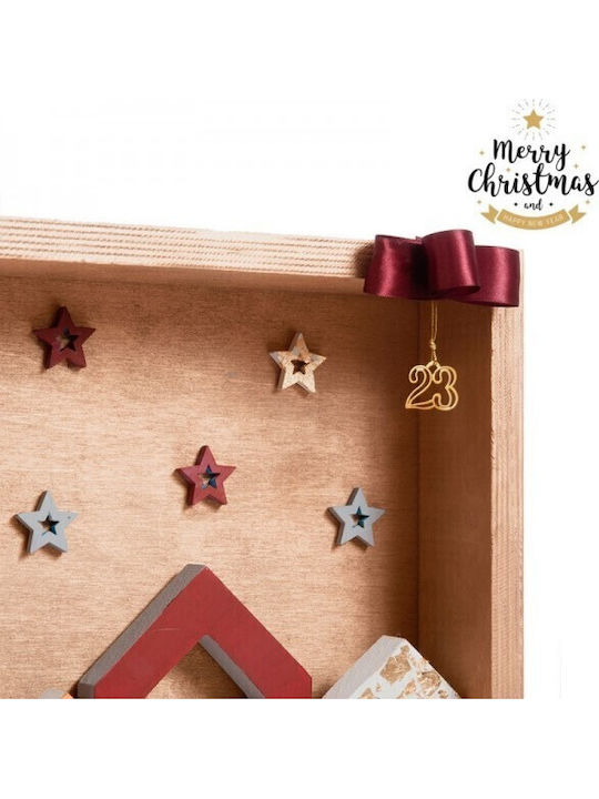 Parisis Christmas Wooden Figure Sign Beige 35x35x7 cm