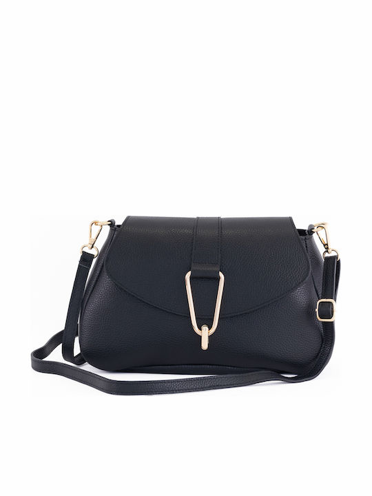 Leather Women's Flap Bag Black