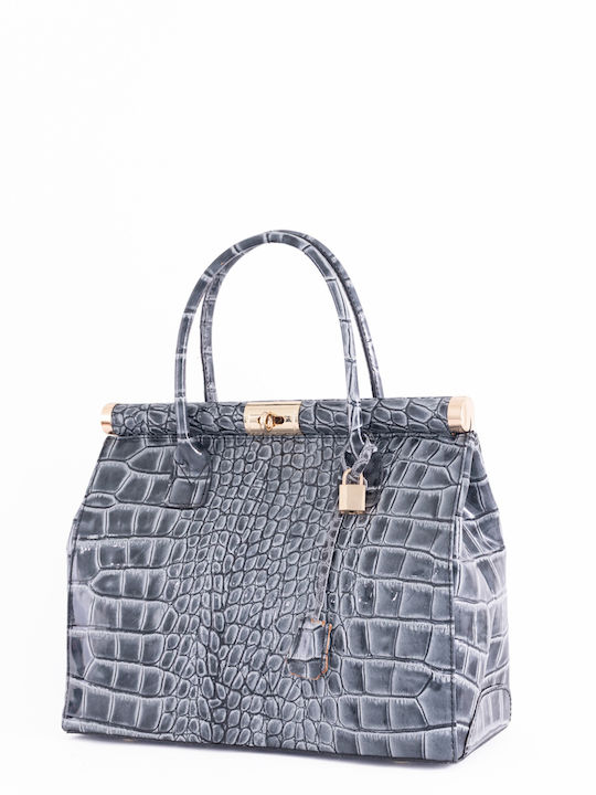 Schwarze Damen-Ledertasche Tote