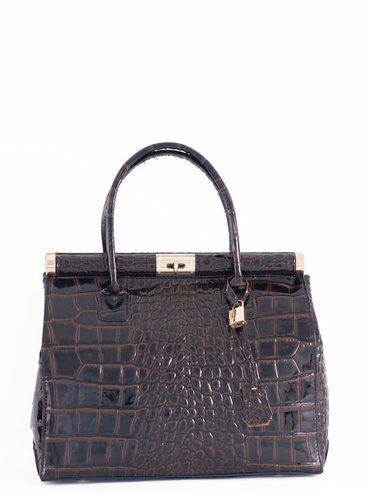 Schwarze Damen-Ledertasche Tote