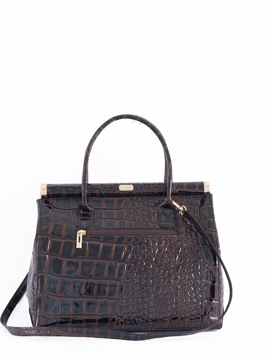 Leather Women's Satchel Bag Brown Chocolate
