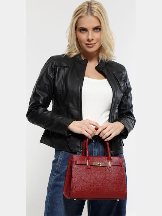Leather Women's Satchel Bag Brown Chocolate