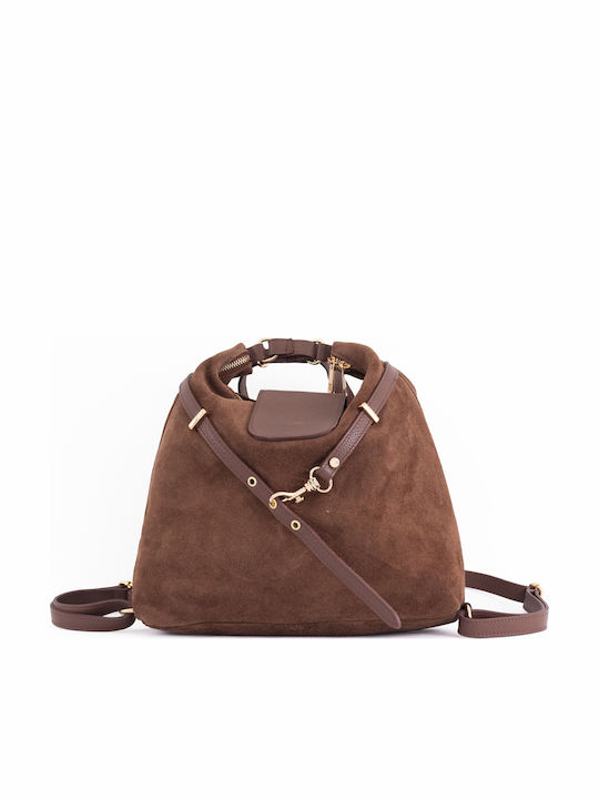 Leather Women's Shoulder Bag / Backpack Black