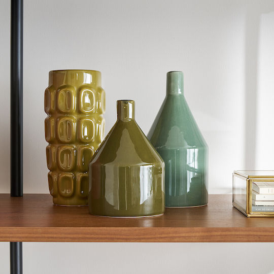 La Redoute Interieurs Vazǎ Ceramică Verde 10.5x10.5xÎ21cm La Redoute Interieurs Vazǎ Ceramică Verde 10.5x10.5xÎ21cm