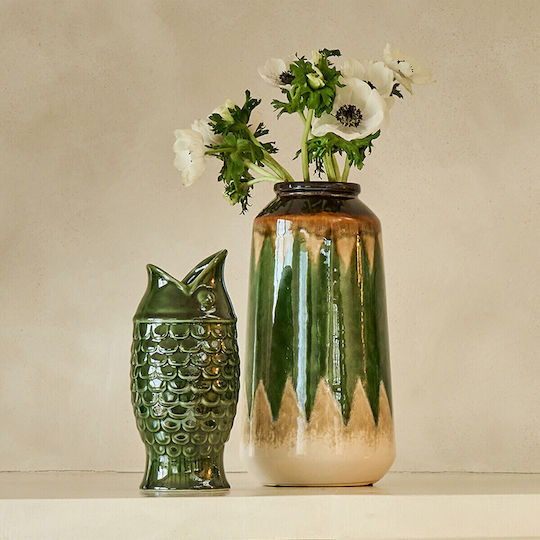 La Redoute Interieurs Vaz Ceramic Verde x10xÎ22,2 cm La Redoute Interieurs Vaz Ceramic Verde x10xÎ22,2 cm