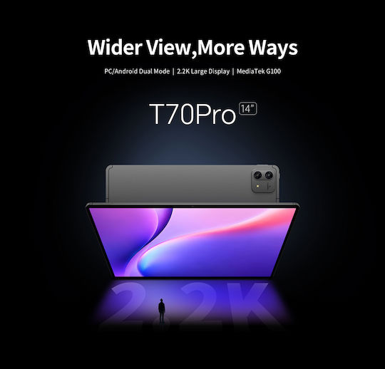 T70 Pro 4G 14" Tablet (8GB/128GB) Γκρι