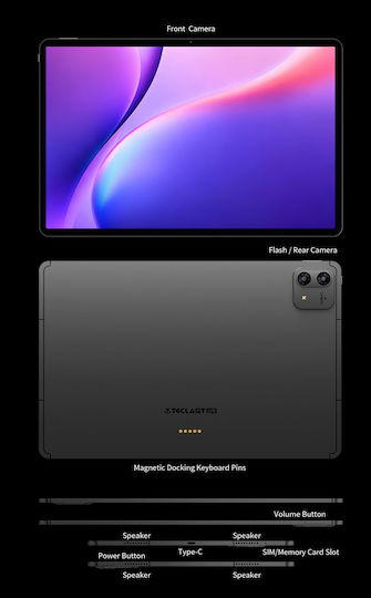 T70 Pro 4G 14" Tablet (8GB/128GB) Γκρι