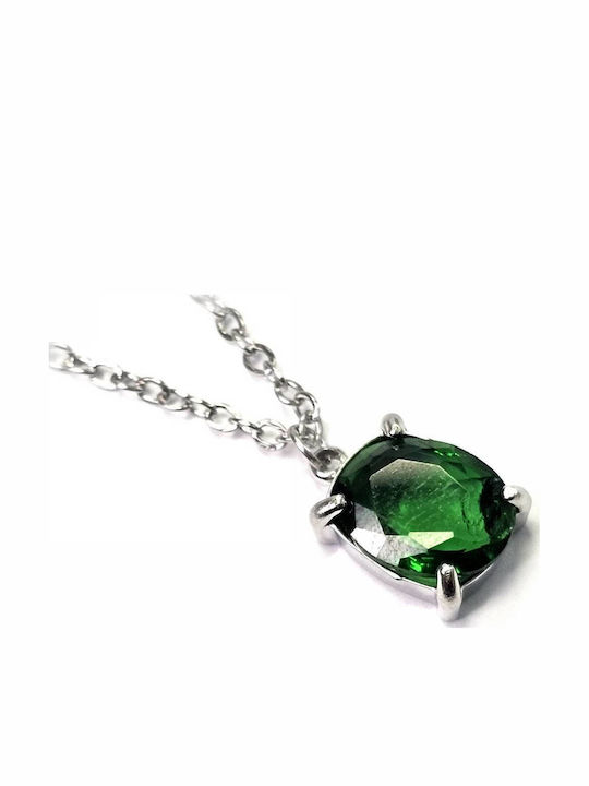 Necklace in Steel Green