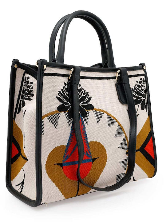 Atena Mirage Women's Tote Bag Beige / Black / Multicolour