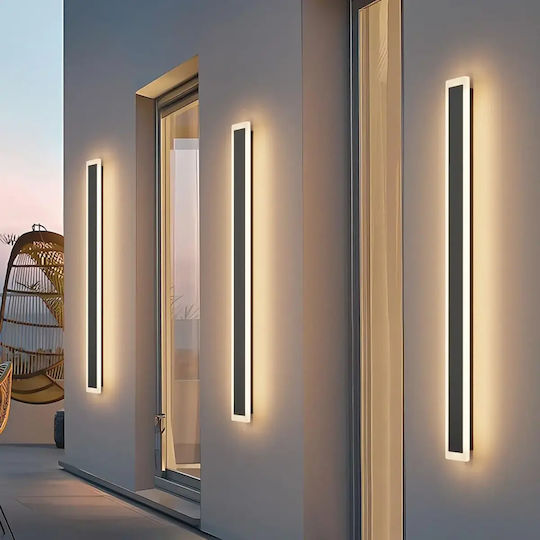 Rovo Стенен Линеен LED Осветителен Тяло IP65 30W с Топла Бяла Светлина 100x8x5 см