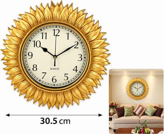 Ankor Αναλογικό Πλαστικό Χρυσό Ø30.5cm