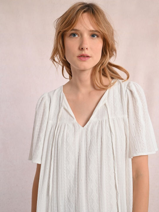 Sommerliches Weißes Mini-Hemdkleid