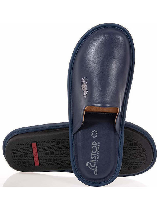 Castor Anatomic Blaue Anatomische Herren-Lederhausschuhe