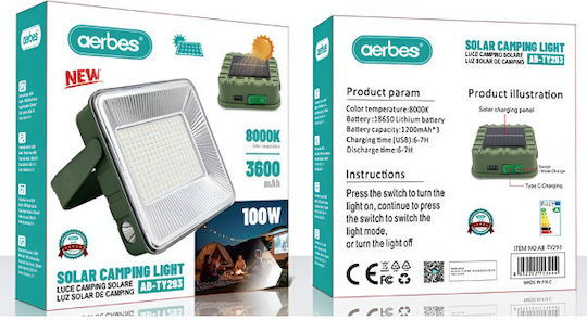 Aerbes Solar LED-Flutlicht 100 W
